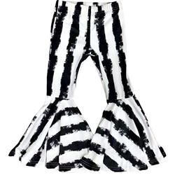 TODDLER GIRL STRETCH BLACK WHITE FLARES